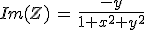 Im(Z)\,=\,\frac{-y}{1+x^2+y^2}